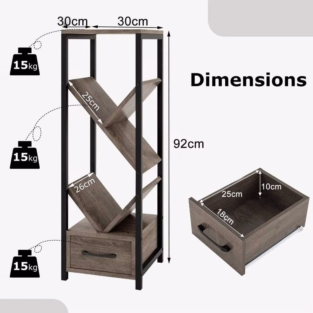 KORVIXA 4 Tier Floor Standing Metal Storage Organizer in Grey – 2