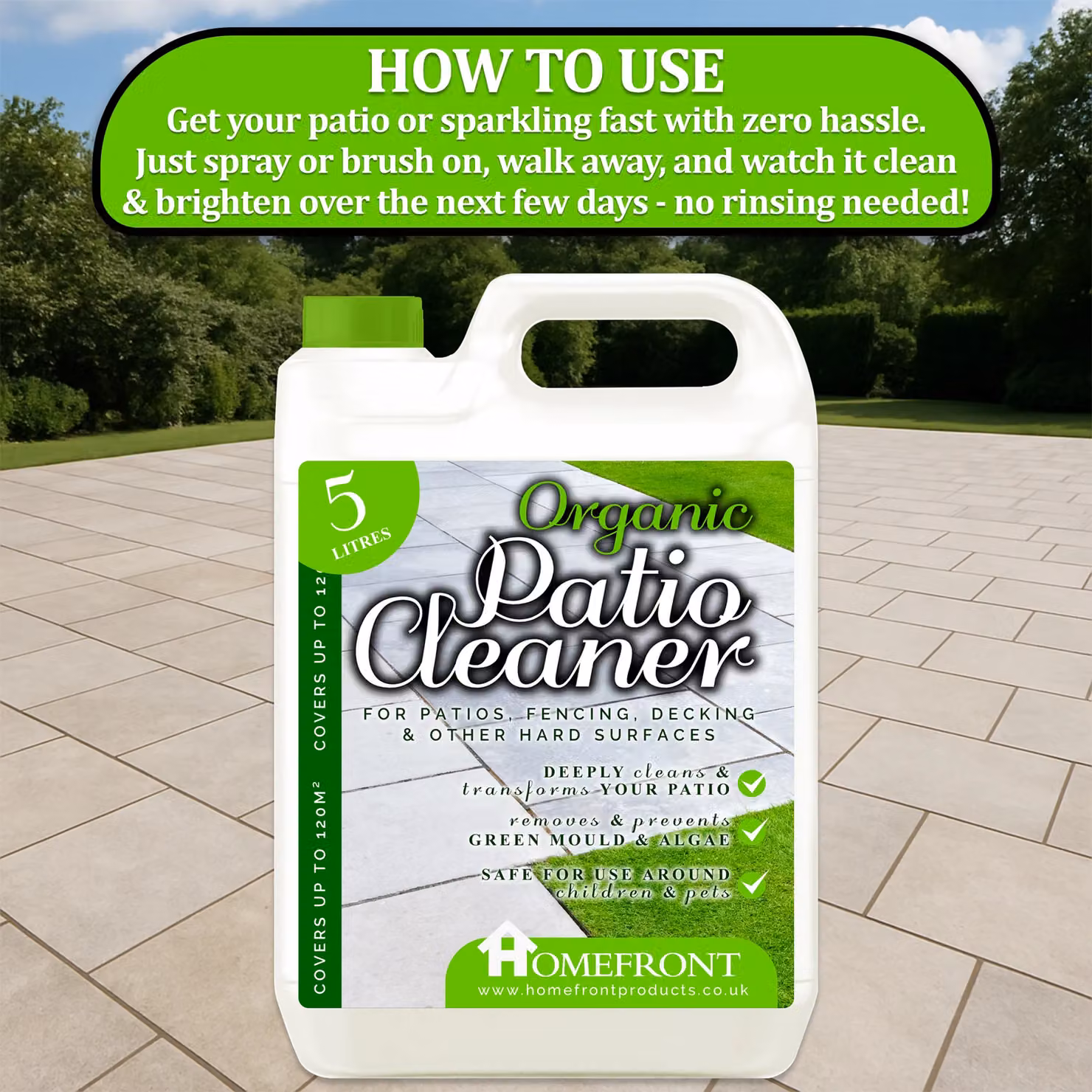 Homefront Chemical Free Patio Cleaner 15L Pet Friendly Formula Transparent – 5