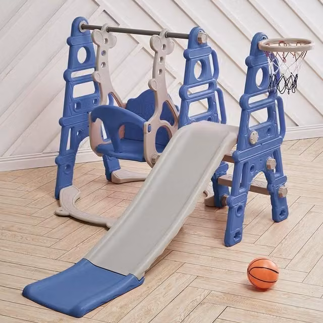 Livingandhome Toddler Swing and Slide Set in Blue