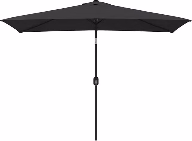 Berkfield Home Outdoor Parasol with Steel Central Pole, Black, W: 300 cm, D: 200 cm