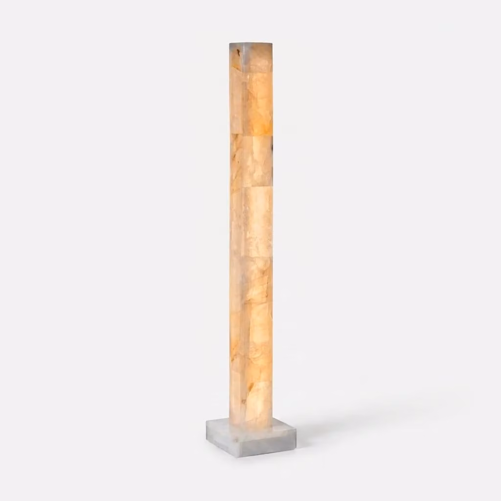 Araco Lumière Radiant Sola Crystal LED Floor Lamp in Transparent with Warm White Light
