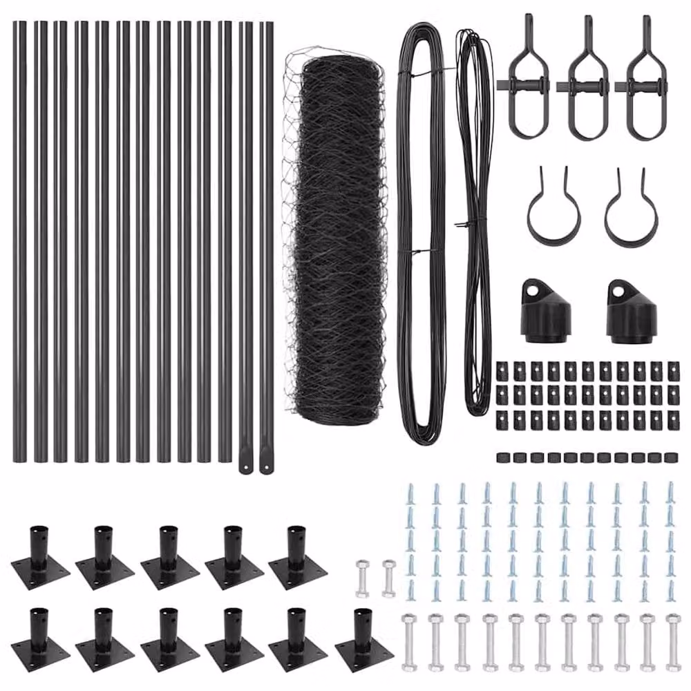Berkfield Home Durable Grey Steel Fencing Set of 2, W: 25 m, H: 0.5 m – 4