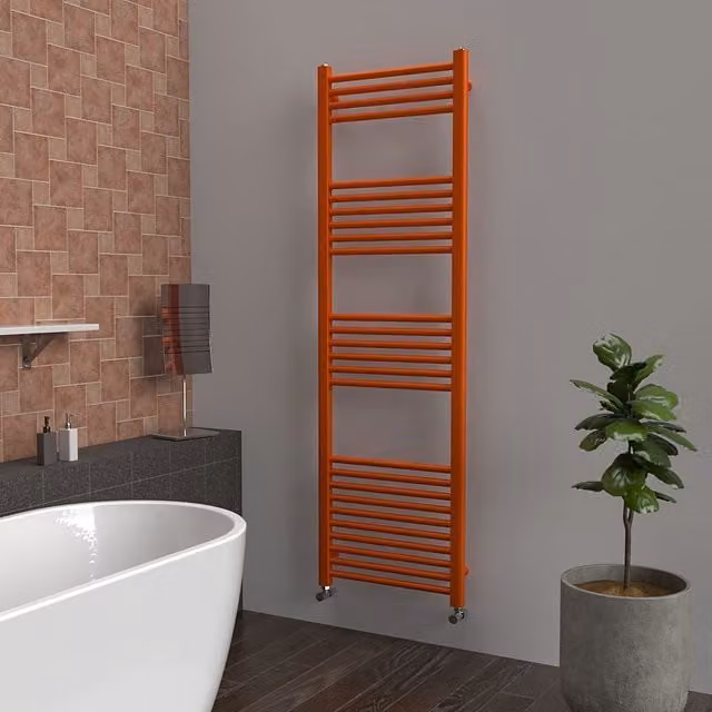 Lux Heat Coloured Steel Towel Radiator in Orange, H 160 cm x W 50 cm
