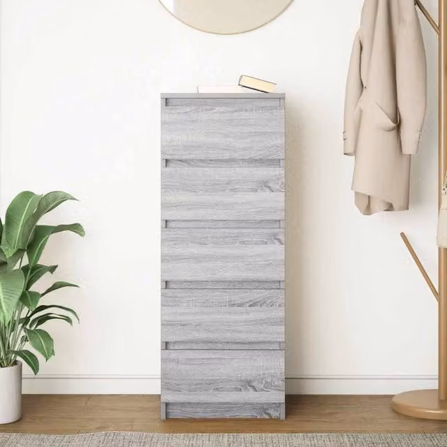 Berkfield Home Sideboard with Drawers in Grey Sonoma, W/D/H: 37.5 x 35 x 99 cm – 1