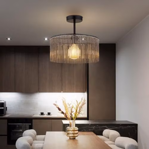 Netlighting Leeds Cylindrical Ceiling Light in Matt Black with Transparent Acrylic, Diameter: 35 cm, H x W x D: 32 x 35 x 35 cm – 3