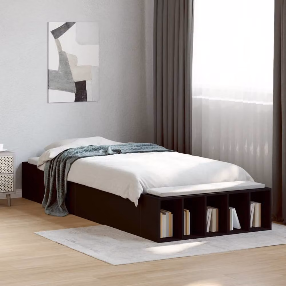 Berkfield Home Modern Single Bed Frame in Black, W/D/H: 90 x 190 cm – 2