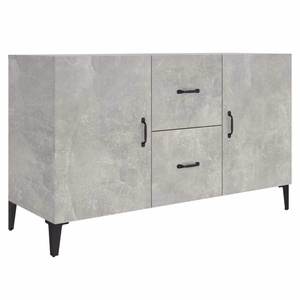 Berkfield Home Concrete Grey Sideboard in Engineered Wood, W/D/H: 100 x 36 x 60 cm – 2