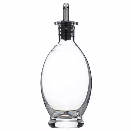 KitchenCraft Italian Bellied Glass Oil and Vinegar Bottle, Transparent, 400ml – 1