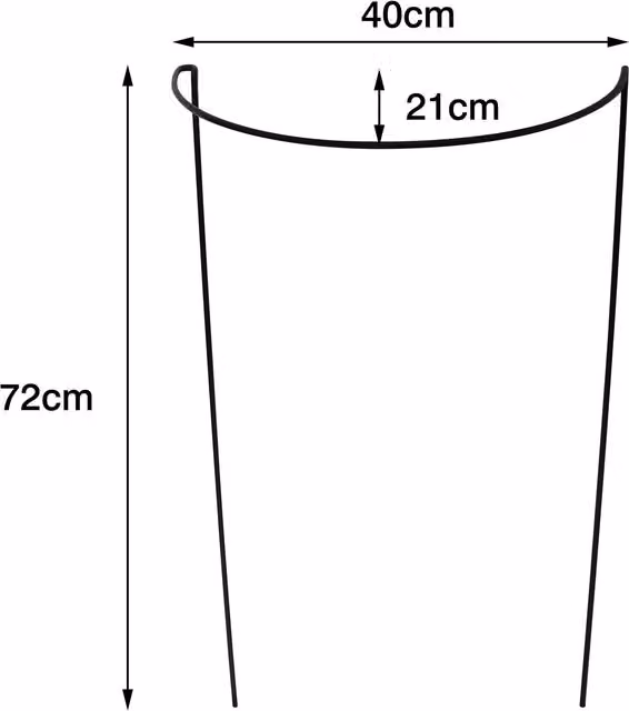Garden Gear Metal Half Round Plant Support Frame in Green, Height: 72 cm