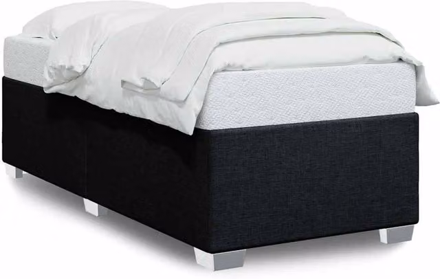 Berkfield Home Single Upholstered Fabric Bed Frame in Black