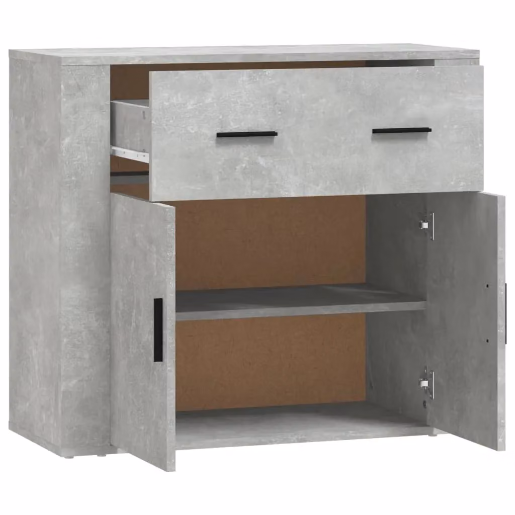 Berkfield Home Sideboard in Concrete Grey, W/D/H: 80 x 33 x 70 cm – 2