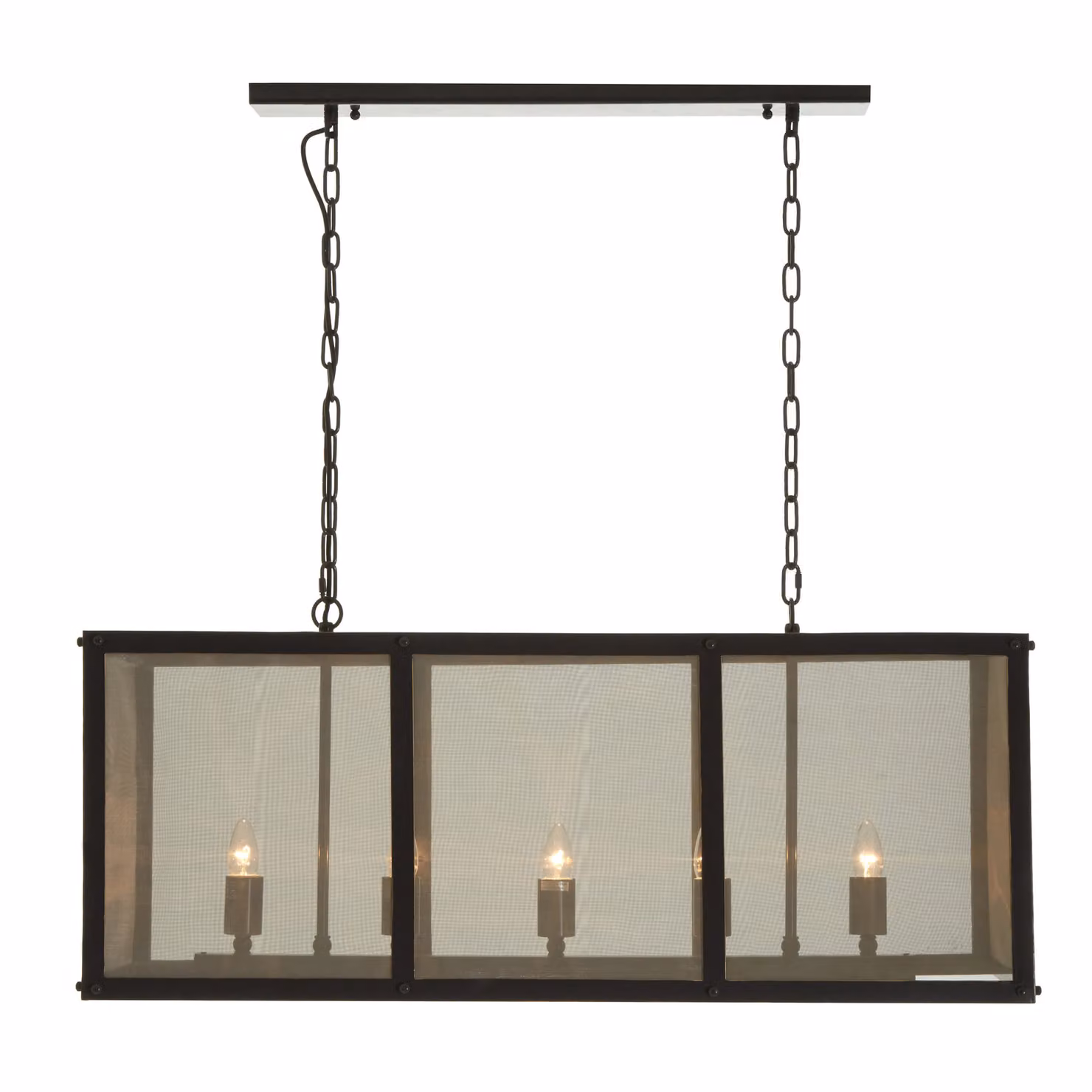 Orsina Hampstead Wide Rectangular Pendant Light in Black and Gold Finish – 4