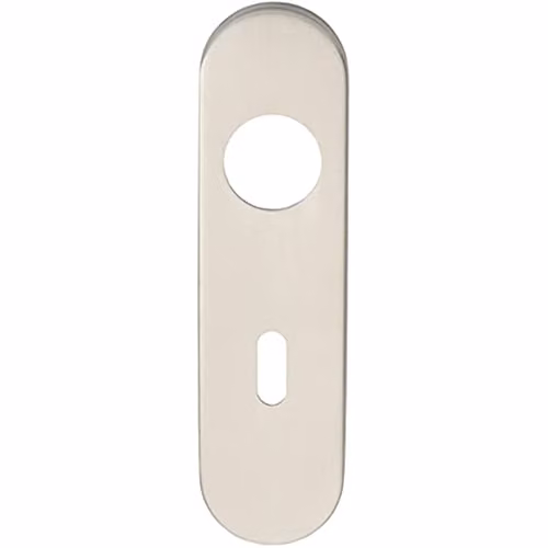 Loops Pair Radius Standard Lock Handle Key Plates in Brushed Silver Stainless Steel, W/D/H: 170 x 45 x 8 mm