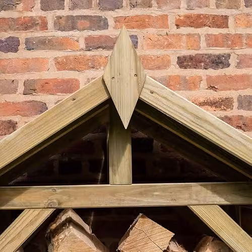 Forest Garden Medium Apex Wall Log Store in Brown Wood – 5