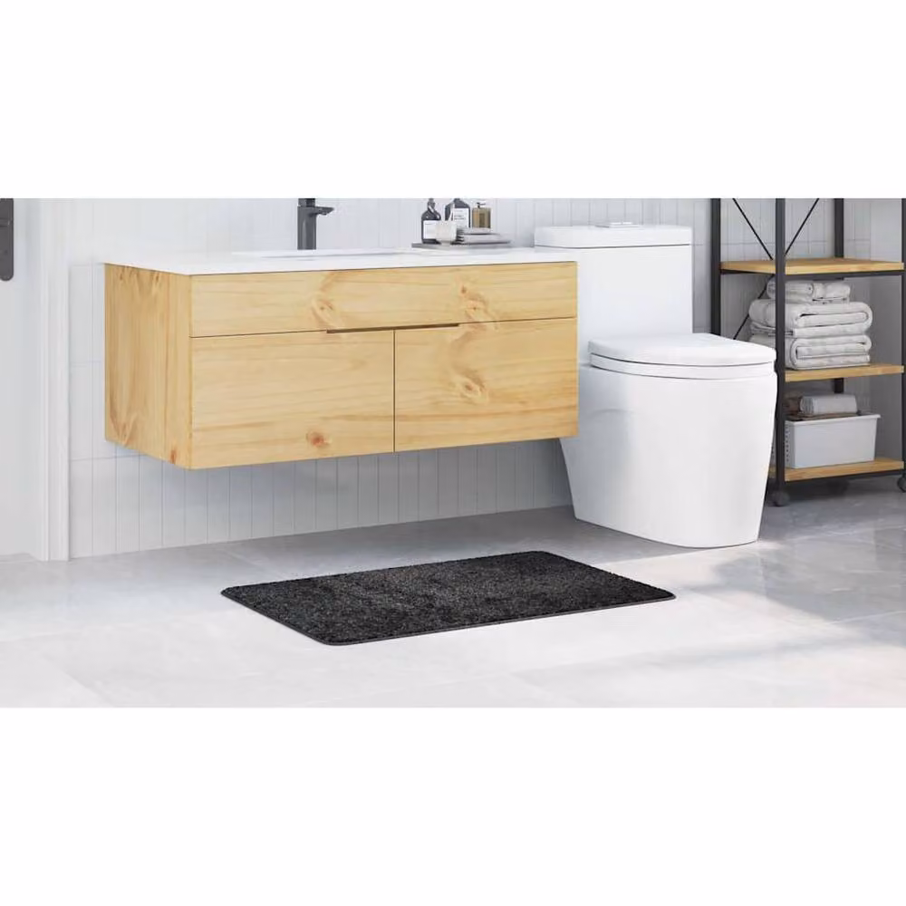Berkfield Home Non-Slip Rectangular Bath Mat in Grey, W: 60 cm x L: 90 cm – 3