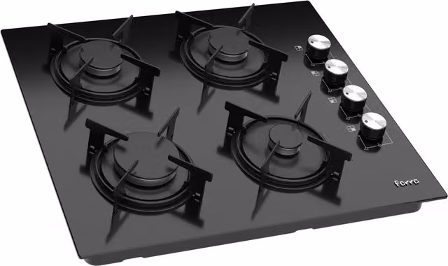 Ferre 60cm Built-in 4 Burner Gas Hob, Black