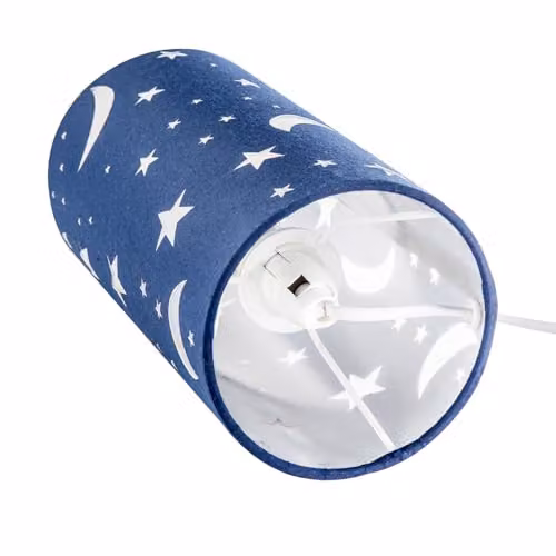 Happy Homewares Modern Blue Fabric Childrens Table Lamp, H 26 cm x W 12 cm x D 12 cm – 2