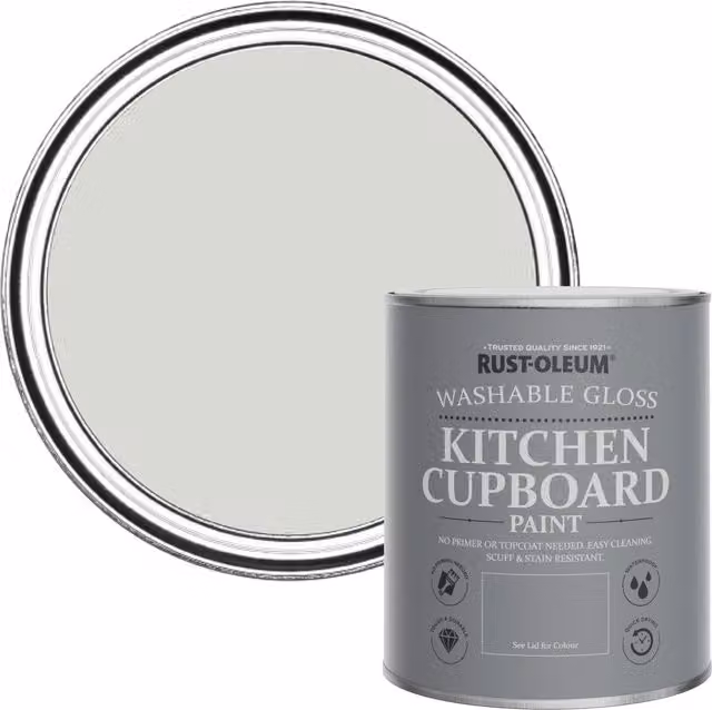 Rust-Oleum Kitchen Cupboard Paint in Gloss Finish, Grey, 0.75 l