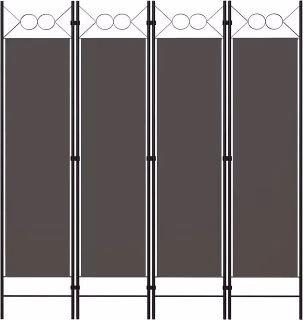 Berkfield Home 4-Panel Geometric Room Divider in Anthracite and Black, W: 160 cm, H: 180 cm