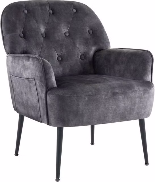 FORGEVIO Grey Mid Century Tub Armchair with Armrests – 1