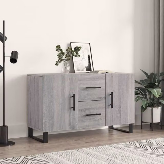 Berkfield Home Grey Sonoma Sideboard in Engineered Wood W/D/H: 100 x 36 x 60 cm