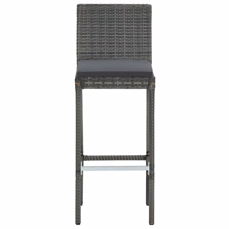 Berkfield Home 5 Piece Grey Poly Rattan Garden Bar Set with Cushions