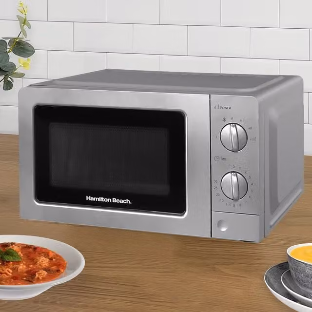 Hamilton Beach 20L Silver Solo Countertop Microwave
