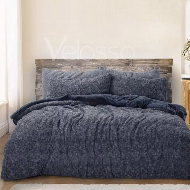 VELOSSO Blue Winter Duvet Cover and Pillowcase Set