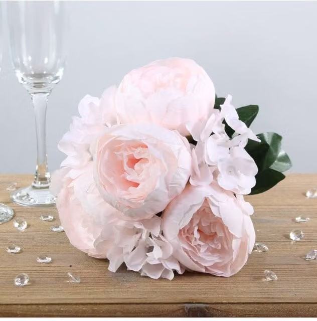 KDMD Arundel Romance Mixed Floral Bouquet, Light Pink, 2 Pack, Height: 28 cm – 1