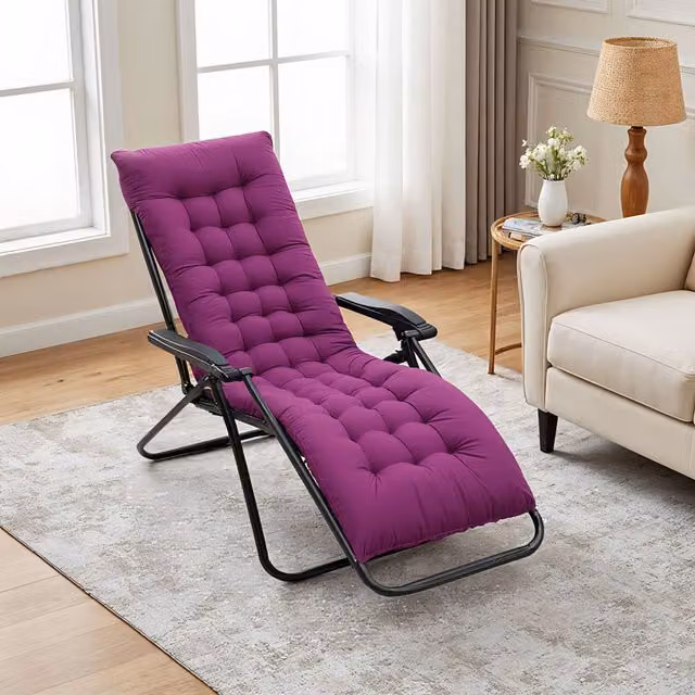Lifeideas Purple Plush Rectangular Lounger Cushion W: 160 cm, D: 50 cm