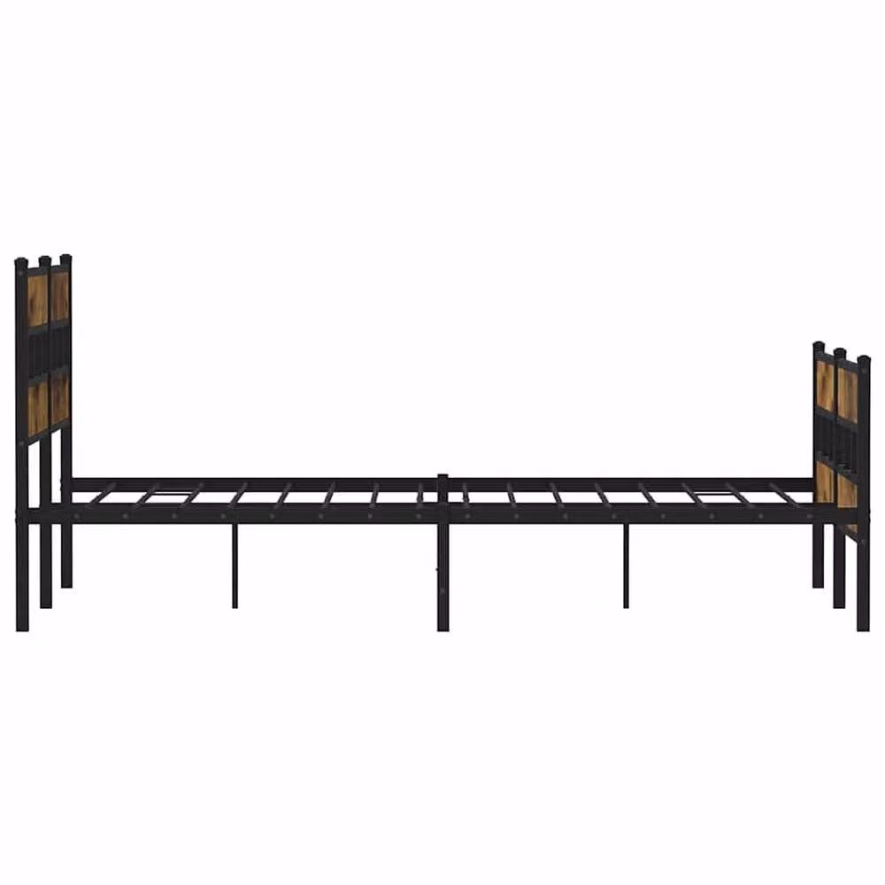 Berkfield Home Metal Bed Frame in Smoked Oak Brown, W/D/H: 135 x 190 cm Double – 4