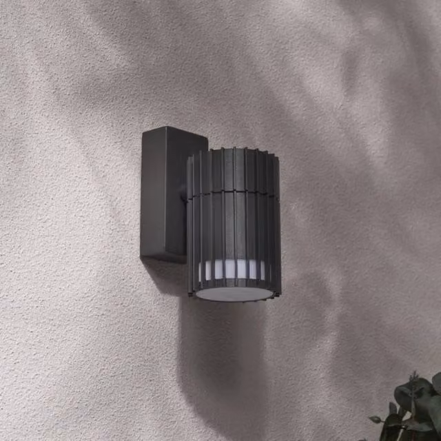 CGC Lighting Lilly Anthracite Dark Grey Ribbed GU10 Down Outdoor Wall Light IP65