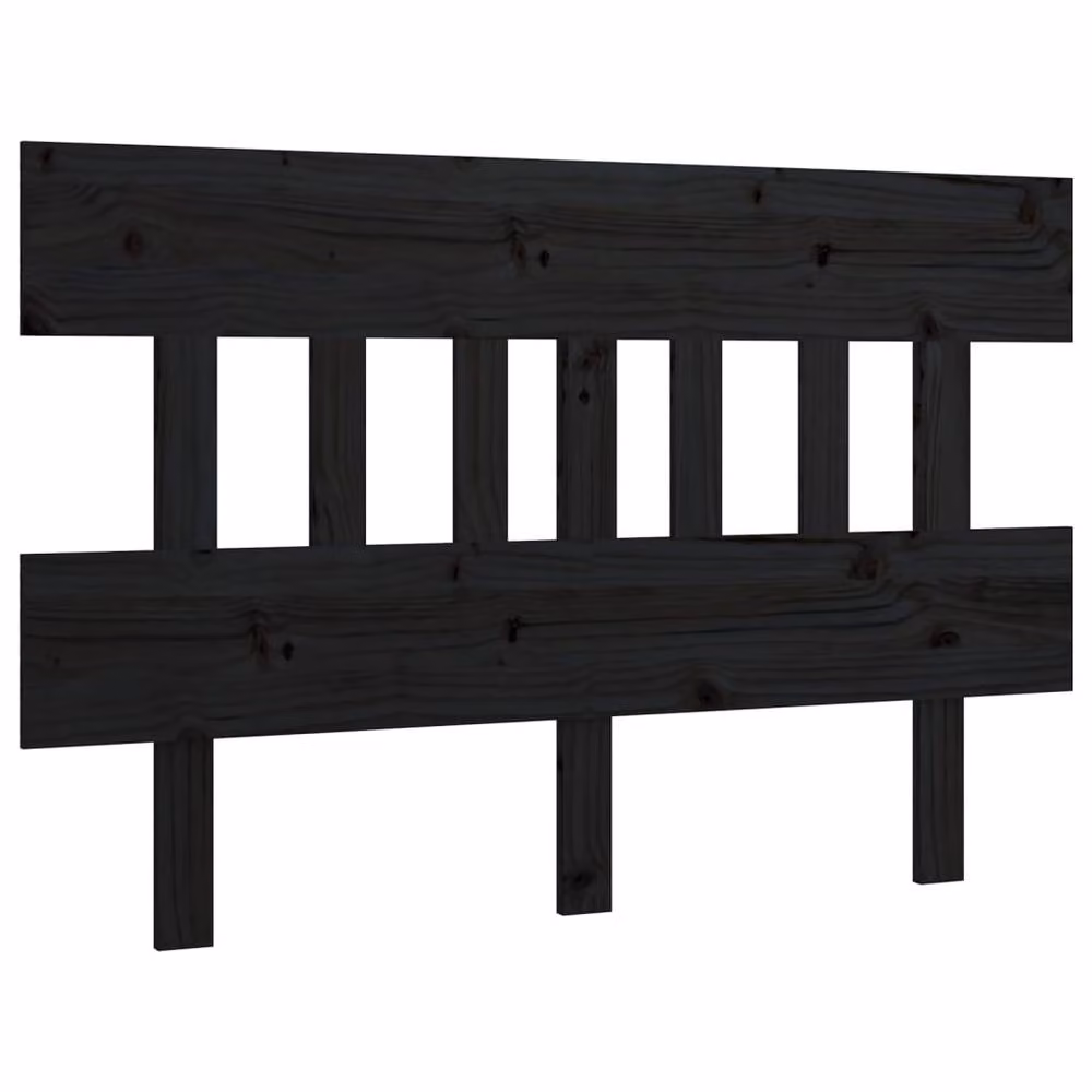 Berkfield Home Beautiful Bed Headboard in Black Solid Pine Wood, W: 163.5 cm, D: 3 cm, H: 81 cm – 3