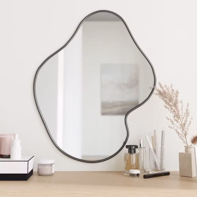 Berkfield Home Minimalist Rectangular Wall Mirror in Black, W: 60 cm, H: 50 cm – 1
