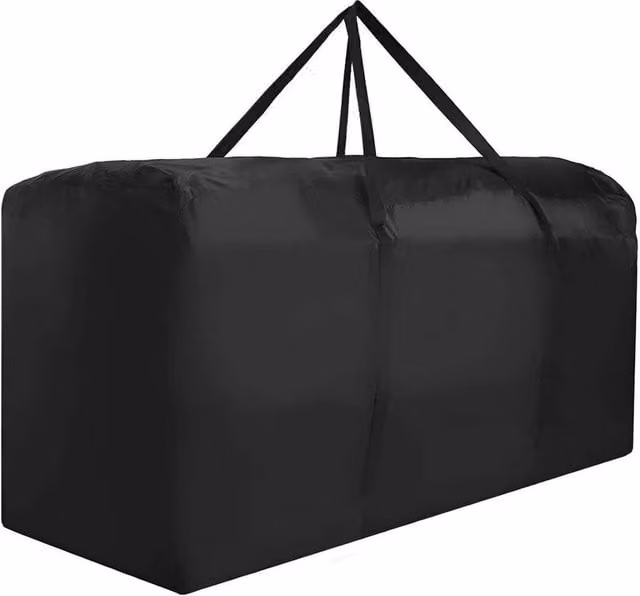 NESTLUNE Extra Large Waterproof Zipped Cushion Storage Bag in Black, W: 100 cm, D: 60 cm