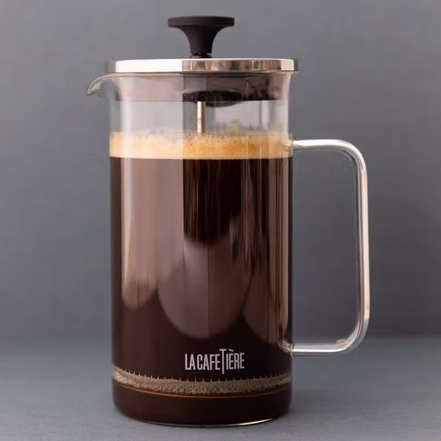 La Cafetire All-Glass French Press Coffee Maker in Transparent and Yellow