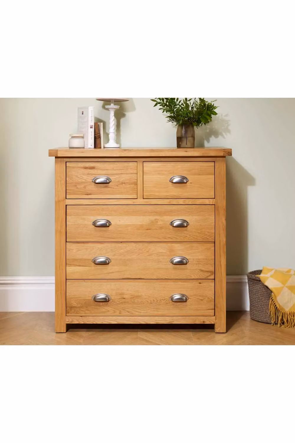 Birlea Woburn 32 Drawer Oak Wooden Chest of Drawers in Brown – 2