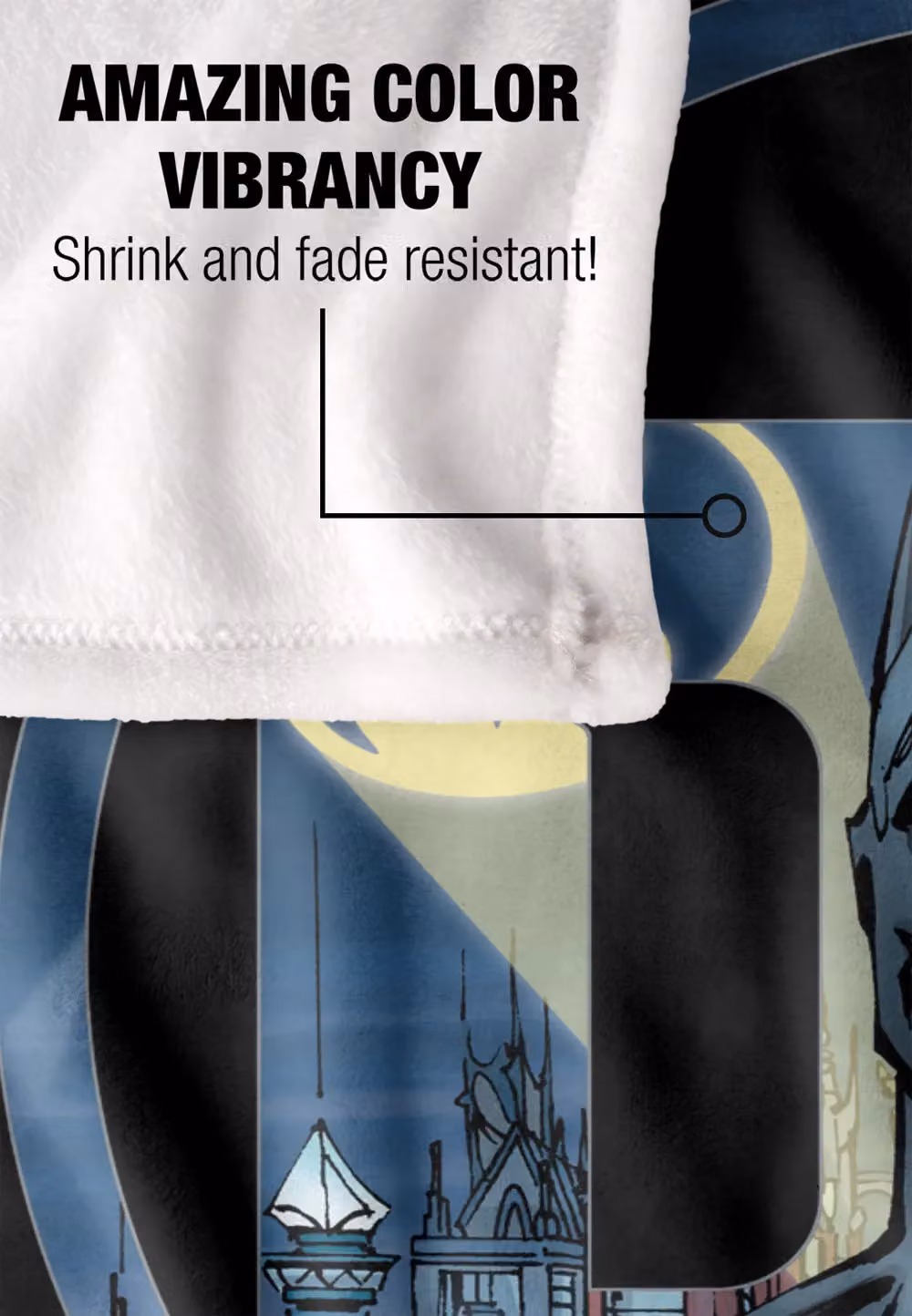 Batman DC Officially Licensed Silky Touch Super Soft Fluffy Throw Blanket, White, W: 152 cm, D: 127 cm – 2