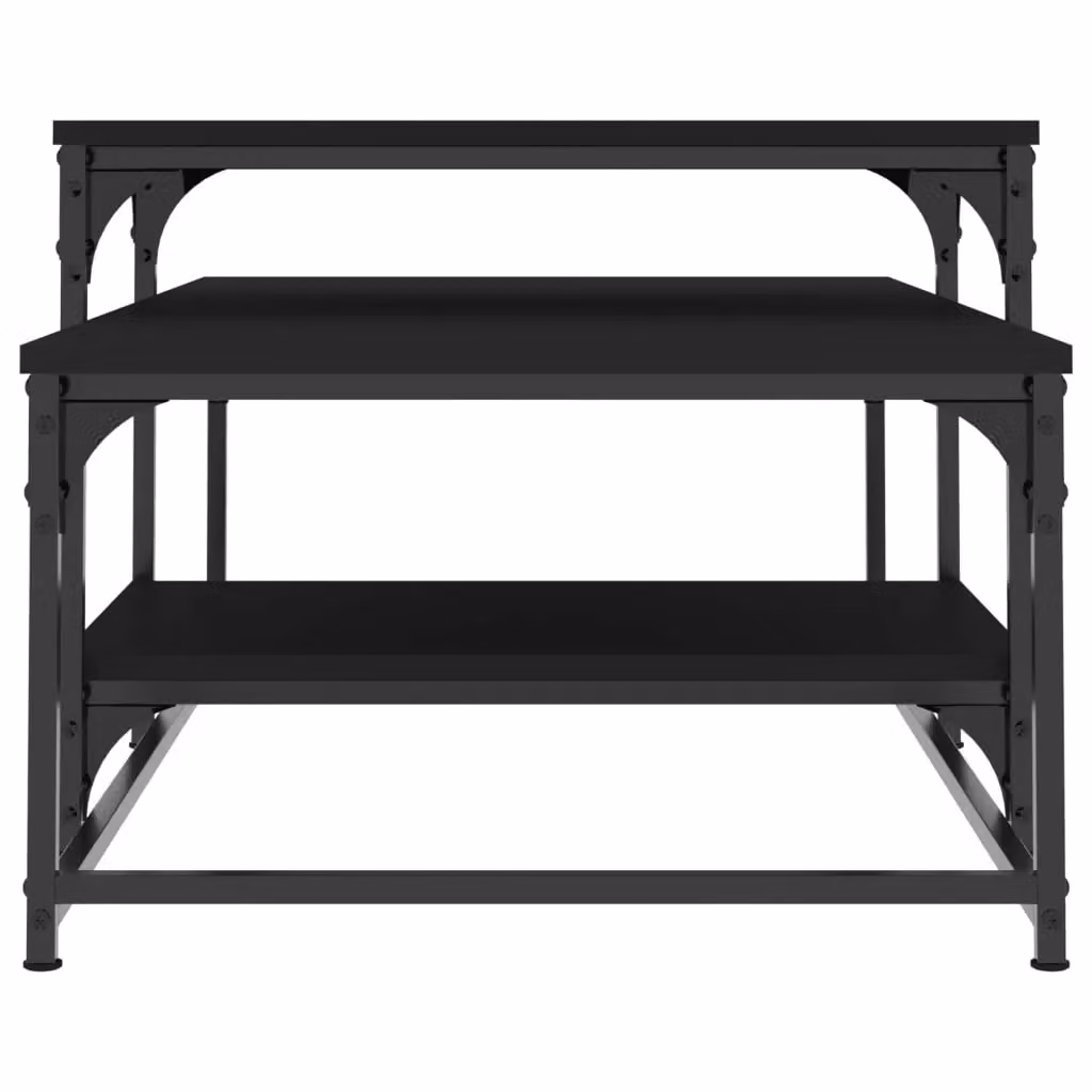 Berkfield Home Modern Black Coffee Table in Engineered Wood W: 102 cm, D: 60 cm, H: 45 cm – 3