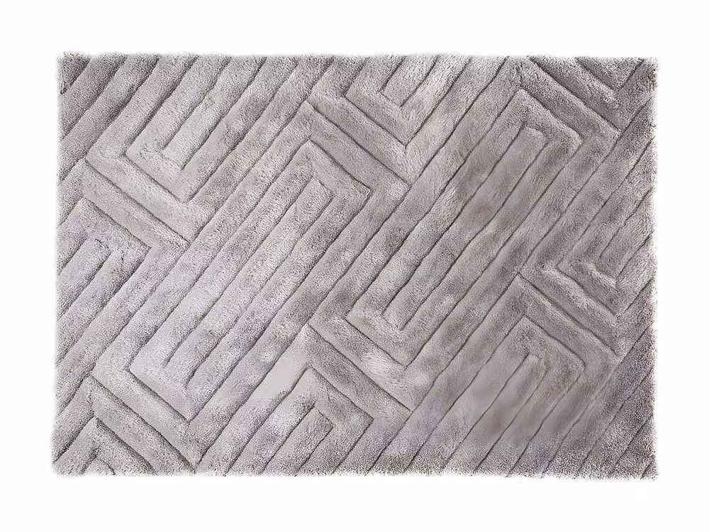 Vente-unique 3D Maze Shaggy Rug in Grey, W: 160 cm, L: 230 cm – 1