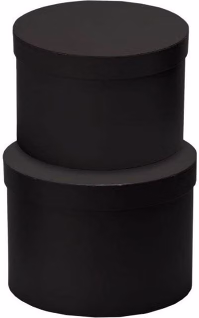 KDMD Black Hat Boxes with Lids, Set of 2 – 1