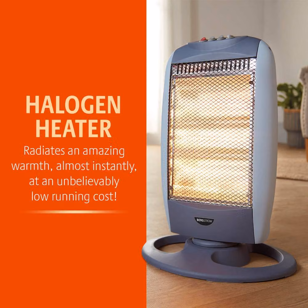 Coopers of Stortford Grey Infrared Halogen Heater Pack of 2, W: 26 cm, D: 9 cm, H: 48 cm – 2