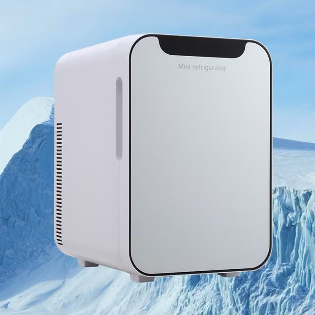 Livingandhome 16L Dual-Use Mini Refrigerator with Glass Door, White
