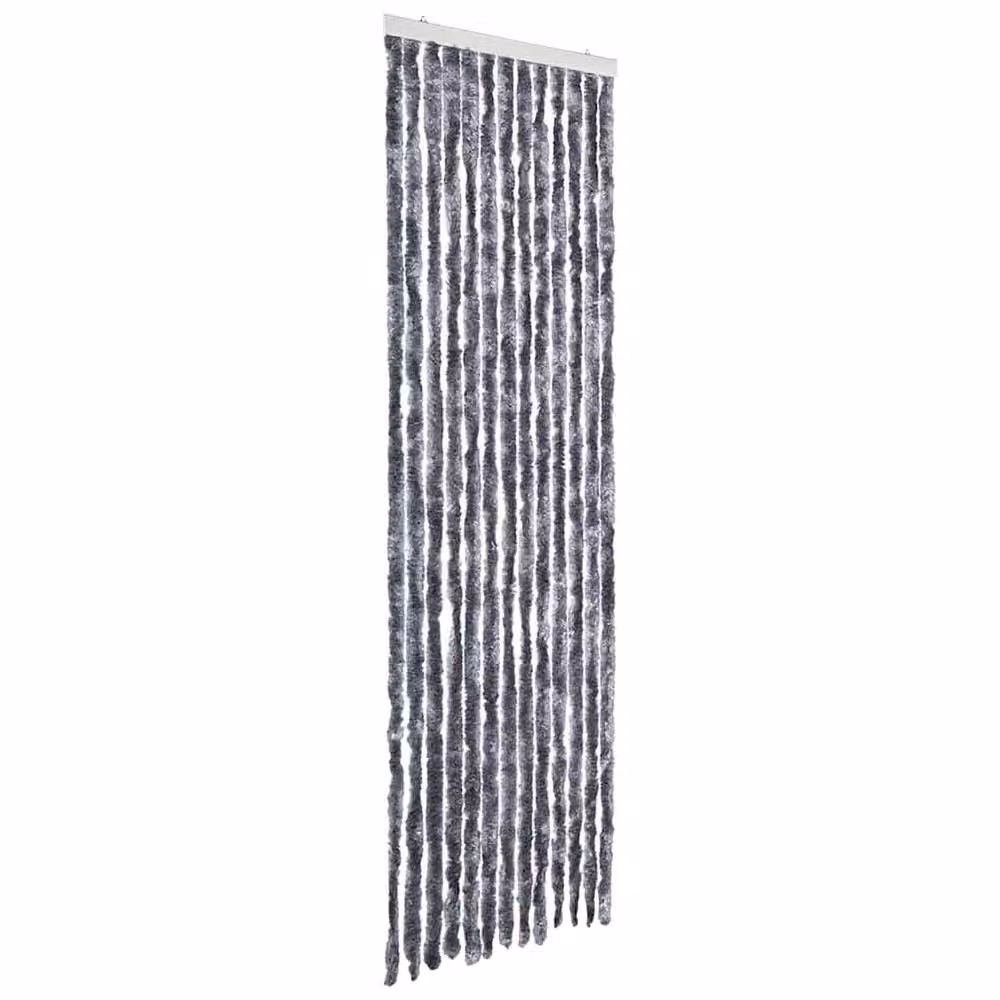 Berkfield Home Silver Chenille Striped Insect Curtain W/H: 56 x 185 cm – 3