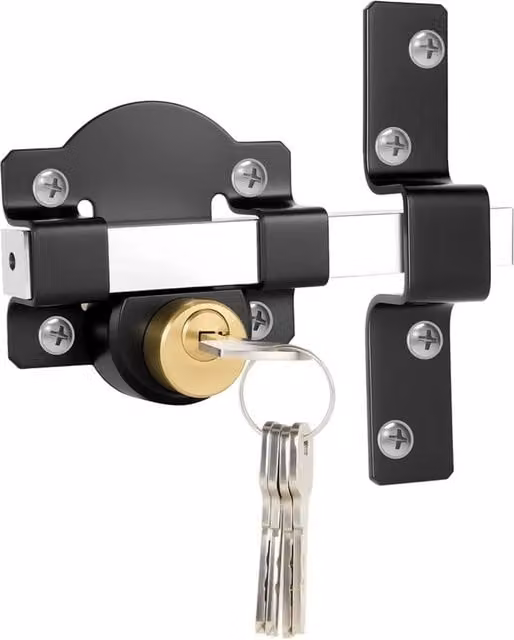 SPETLEK Garden Security Double Long Throw Bolt Rim Lock in Black – 1