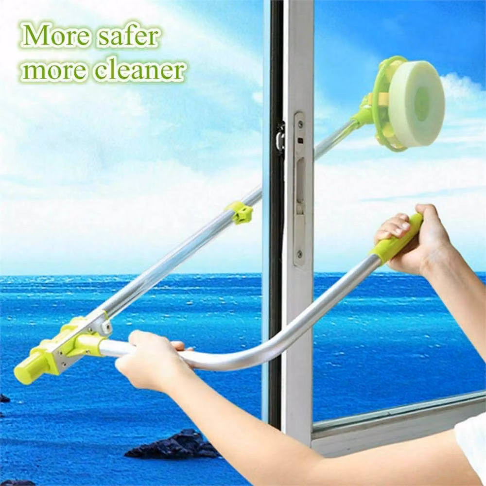Nordara Green U-Type Telescopic Window Cleaning Brush and Squeegee with Refillable Head – 2