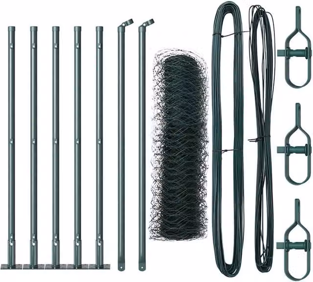 Berkfield Home Green PVC Coated Steel Hexagon Fence, H: 0.6 m x W: 10 m – 1