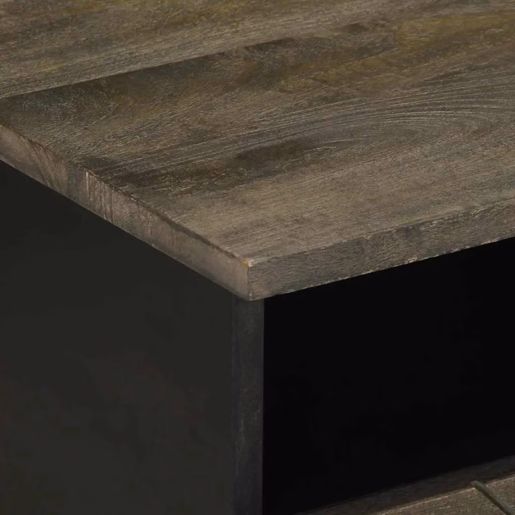 Berkfield Home Black Mango Wood Coffee Table W: 80 cm, D: 54 cm, H: 40 cm – 4