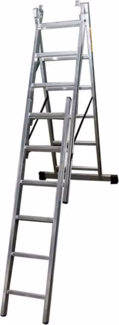 Drabest Silver Aluminium 3 Section Multi-Purpose Combination Ladder
