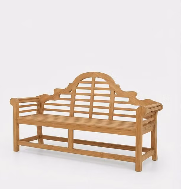 Royalcraft Ciara 3-Seater Acacia Wood Garden Bench in Natural Brown and Yellow, W: 180 cm, D: 53 cm, H: 90 cm